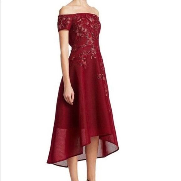 Rickie Freeman for Teri Jon Mesh Off the Shoulder - Picture 4 of 10